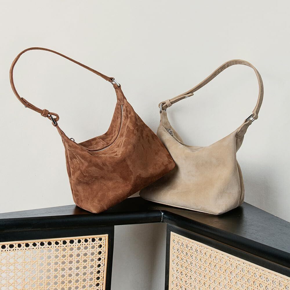 1838 Premium Suede Leather Crossbody Purses Small Shoulder Bag - Picture 2 of 6